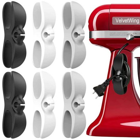 Poetic Kjøkkenapparat Ledningsorganisator, Sett med 6, Silikoninnpakket Ledningsholdere, Skaper en Symfoni av Orden Midt i Din Matlagingssymfoni