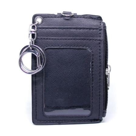 Korthållare M Myntfack, Nyckelring Och Knäppning - Svart Svart