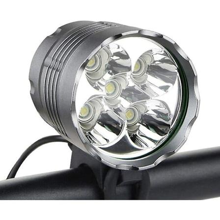 Pyörän valot, 6000 lumenia 5 LED-pyörän valo, vedenpitävä maastopyörän etuvalo 6400 mAh:n akulla, 3 tilaa etuvalo