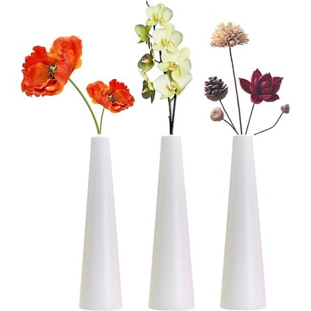 Hög konisk kompositplastvas, liten blomknoppsdekoration vas hemdekoration (litet hål)