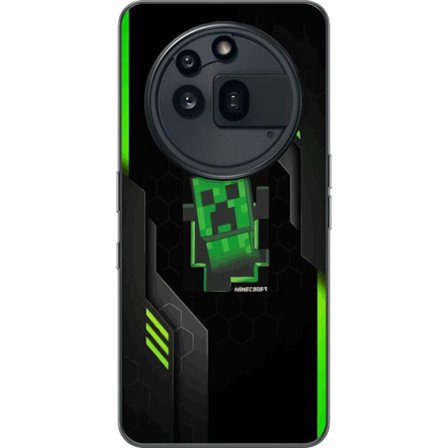 Yhteensopiva Puhelinkuori Nothing Phone (3a) Pro Minimalistinen vihreä Creeper-figuuri pikselisuunnittelulla, jossa futuristinen teknologinen tausta