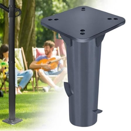 Universell metall parasollfot Markfäste för parasoll Trädgårdsparasollfot för offset parasoll - Mörkgrå-X44-