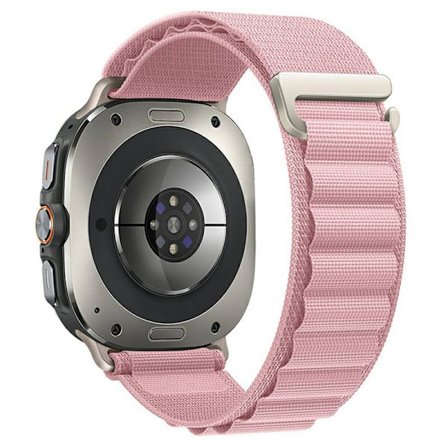 Samsung Galaxy Watch Ultra 47mm Nylon Klockarmband G Hook Armband - Rosa