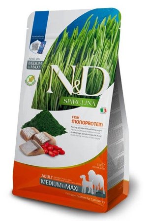 Farmina N&D Dog Medium & Maxi Spirulina Herring Per Cani Adulti