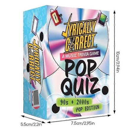Pop Quiz Musikk Trivia Spill - 90- og 2000-tallsutgave, Tekster & Pop Hits Quiz for Musikkelskere{h}