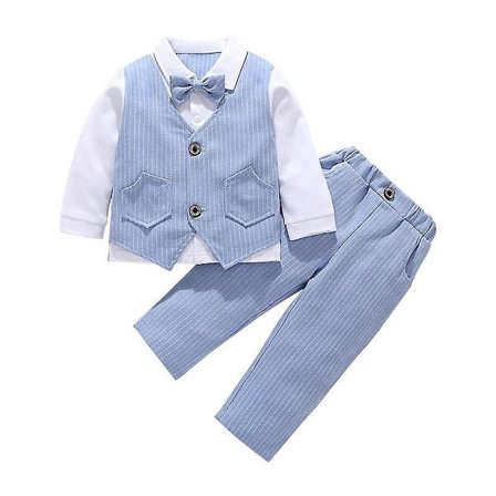 Baby Formal Gentleman Outfit With Bow Tie Spring&autumn Baby Boy Clothes Set Birthday Supply