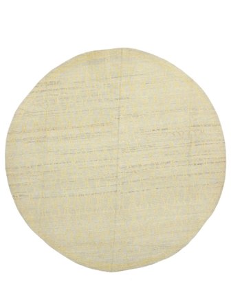 Berber Style Rug Hand Knotted Ø 313 Round Yellow/Dark Yellow Afghanistan