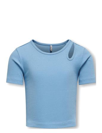 Kognessa S/S Cut Out Top Box Jrs Noos Tops T-shirts Blue Kids Only