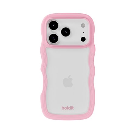 holdit iPhone 17 Pro Mobilskal Wavy Pink/Transparent