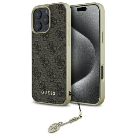Guess 4G Charms Collection-etui til iPhone 16 Pro - brun
