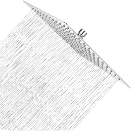 10 tum/25 cm Kvadratisk Fast Duschhuvud Rostfritt Stål Spegel Yta