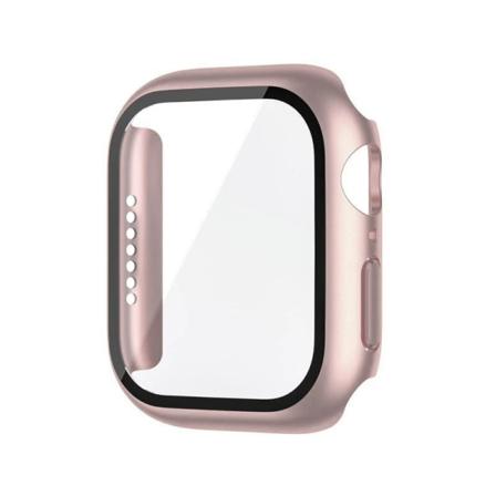 Härdat cover för Apple Watch Case 45mm 41mm 44mm 40mm 42mm Skärmskydd för iWatch Tillbehör serie 9 4 5 6 SE 7 8 Rose gold Series 9 8 7 41mm