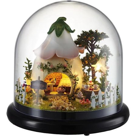 DIY Trehus i glass med LED-lys Grønn hage