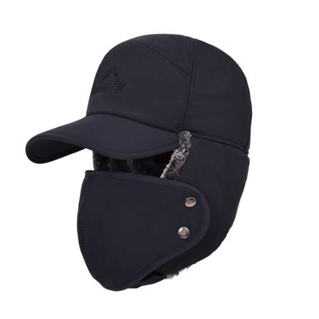 Man Vinterhatt Med Öronlapp Utomhusskidåkning Cykling Fotvandring Varm