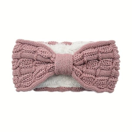 Varmt pandebånd med sløjfe, foret med fleece, velegnet til sport og ansigtsvask.