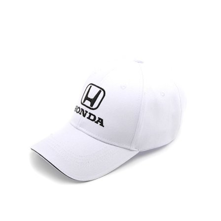 Honda Team Racing Visor Broderet Baseball Cap Bilkasket - Hvid