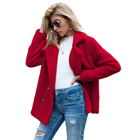 Dame Faux Shearling Shaggy Oversized Shacket Jakke
