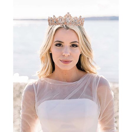 Prinsess Tiara med Rhinestone Bröllopskrona Brudkrona med Kristall