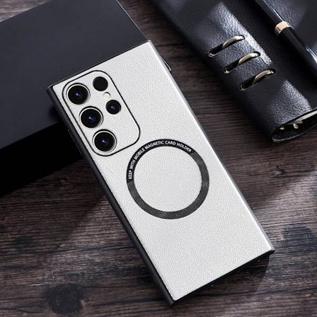 Magnetisk Magsafe-deksel Kompatibelt Med Samsung Galaxy S23 Ultra, Pu Lær Prorective Deksel