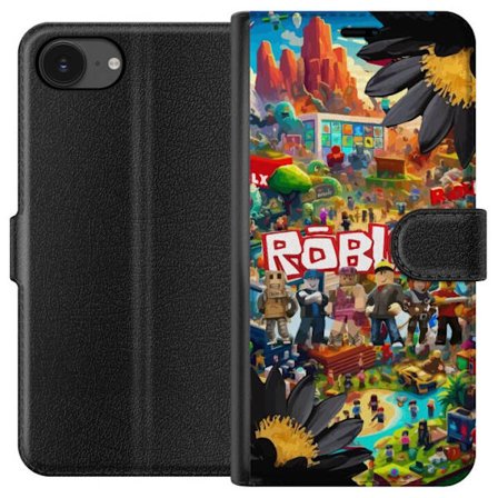 Kompatibelt Plånboksfodral till Apple Apple iPhone 16e Roblox äventyrsvärld full av figurer, färgstarka spelmiljöer och actionfyllda byggvärldar