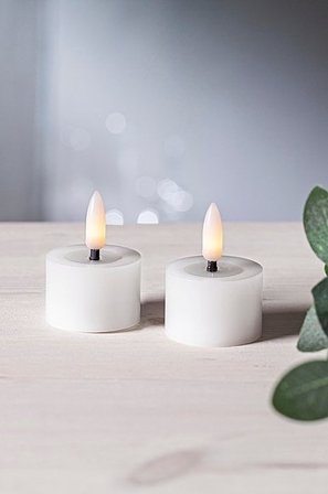 Jotex - Batteridrevet Fyrfadslys ø 4 Cm 2-pak Hvid - FLOW - Køb Batterilys hos Jotex