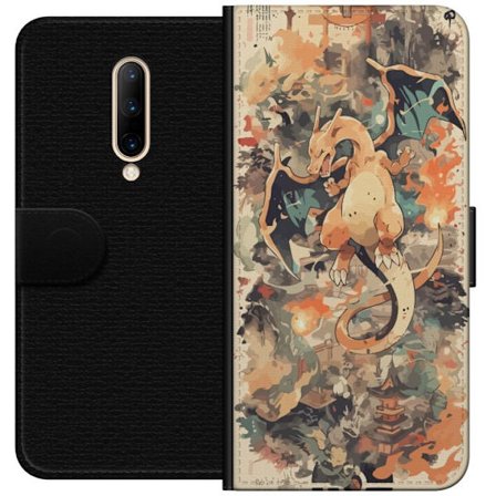 Kompatibelt Plånboksfodral till OnePlus OnePlus 7 Pro Drake med eldvingar