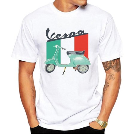 Sommar Casual Mode Casual Kortärmad Vintage Vespa T-shirt style 9 3XL