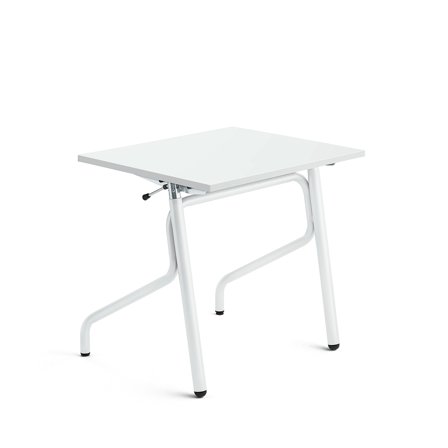 Sitz-Steh-Schülertisch ADJUST, 700x600 mm, Hochdrucklaminat, weiß, weiß
