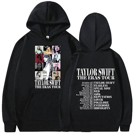 Taylor Swift The Best Tour Fans Luvtröja Tryckt Huvtröja Pullover Jumper Toppar För Vuxna Kollektion Present Svart julklapp Svart S