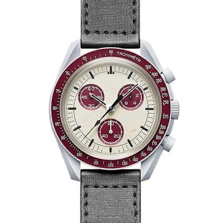 Planet Six Kvartsikello Kronografi Valoisa Näyttö Vedenkestävä Kuu Merkurius Design