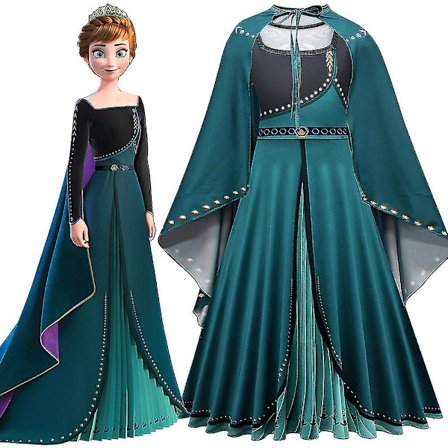 Ny Frozen Princess Anna Cosplay Kappekjole Kostymeantrekk Barn Jenter Fancy Dress