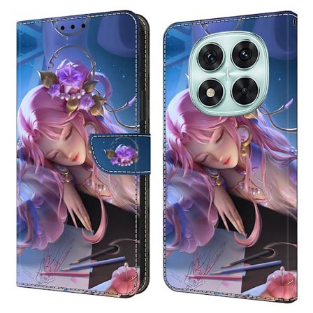 Xiaomi Redmi Note 14 Pro 5G Etui med pung Mønster print Stand Leather Flip Phone Cover - Sovende Skønhed