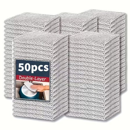 Moderne køkkenskrubbere i rustfrit stål, 20/50 stk. genanvendelige, ridsefrie metalskuresvampe til gryder, pander og tallerkener