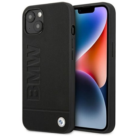 Etui BMW BMHCP14MSLLBK iPhone 14 Plus 6,7" sort/sort Læderstempel