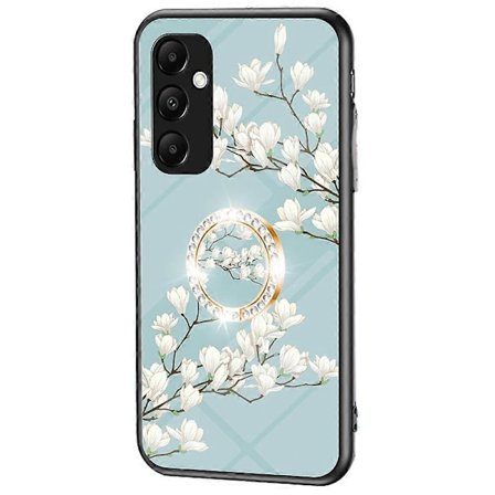 För Samsung Galaxy A35 5G Skal i härdat glas med ringstativ - Flerfärgad