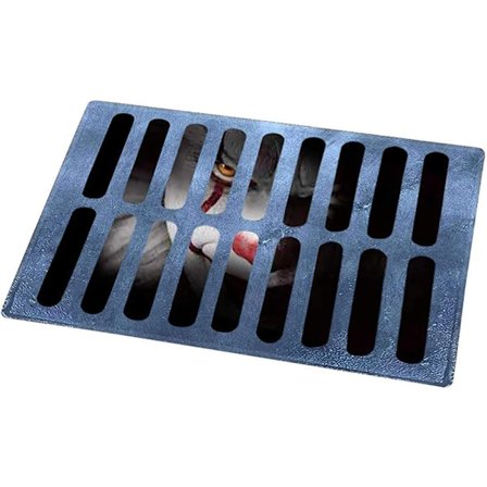 Halloween Dørmatte 3D, Badematte Dørmatte Skummel, Morsom Skrekk Dørmatte Sklisikker Gulvmatte, Klovn Halloween Dekor Dørmatte, Skummel Utendørs