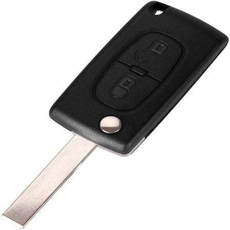 Fjernbetjeningsnøgle til bilnøgleudskiftning til Peugeot 207 307 3008 5008 Nøglebrik med 2 knapper Blad uden spor Model uden battericelle