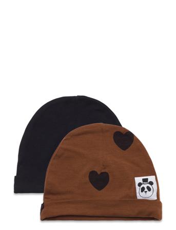 Basic Hearts Baby Beanie 2-Pack Accessories Headwear Hats Beanies Multi/mønstret Mini Rodini