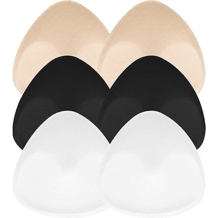 3 par med BH-innlegg, trekantformet pustende BH, avtagbare komfortable innlegg for kvinner og jenter