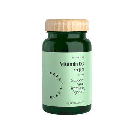 Great Earth Vitamin D3/K2 Vegansk 60 kapsler