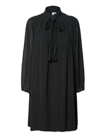 Yasrama 7/8 Tie Neck Dress S. Black YAS