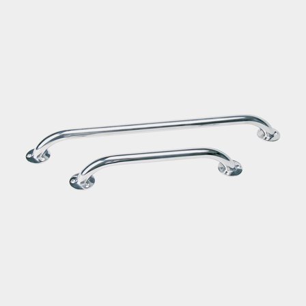 Handgriff Boot, rundes Profil mit schrägem Ende, für Schraube, säurebeständiger Edelstahl, 200 x Ø22 mm - Boot