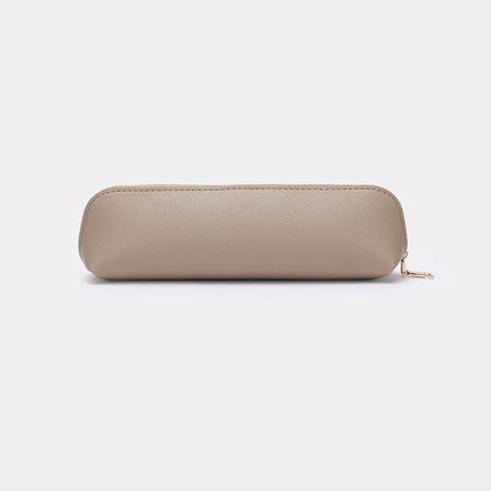 Triangulært pennal i skinn, sminkeveske for pudderbørster - Khaki