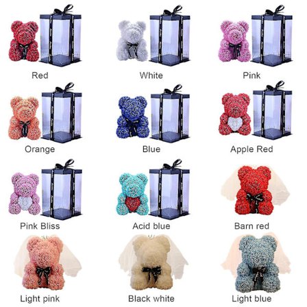 2023 Rose Teddy Bear Kunstig Blomst Valentinsdag Gaver