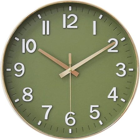 Väggklocka 12 tum Tyst icke-tickande klocka för Lmell Vardagsrum Sovrum Kök Kontor (guld)