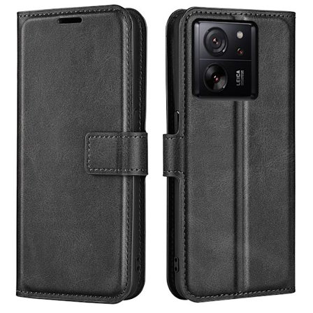 SKALO Xiaomi 13T/13T Pro Premium Wallet Flip Cover - Sort