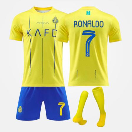 23/24 Cristiano Ronaldo CR7 Al Nassr Hemma fotbollströjor Set Barn 2-3 Years