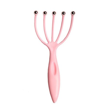 Rosa Huvudmassageapparat 5/9 Klor Hårbottenmassage Manuell Massage Stålkula Portabel Huvudavslappningsbehandling ~02397