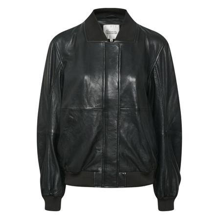 My Essential Wardrobe AnnyMW Leather Bomber Jakke Sort, Dame