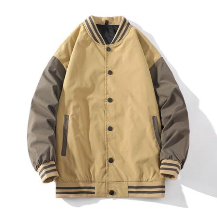 Kvinnor Randig Button Up Bomber Jacka Stativ Krage Ytterkläder Toppar